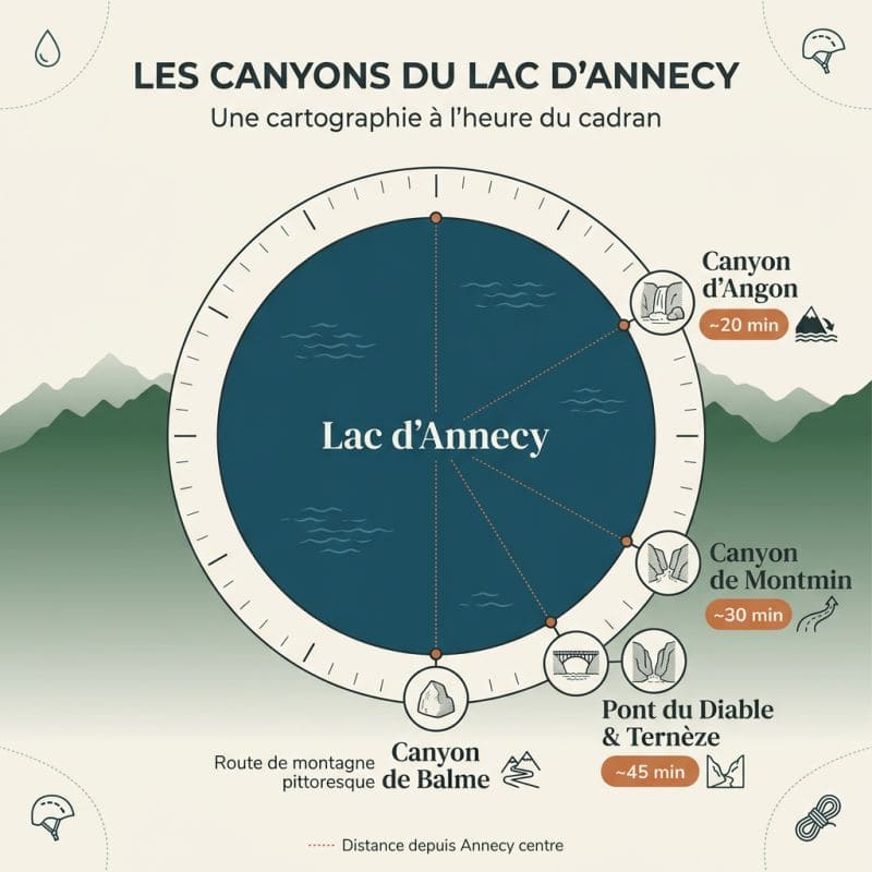 Une cartographie des canyons, des rives du lac aux vallées voisines