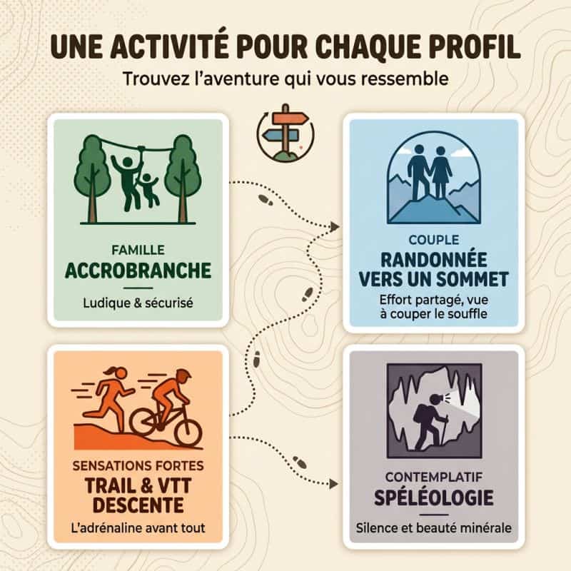 Une activité pour chaque profil, en un coup d'œil