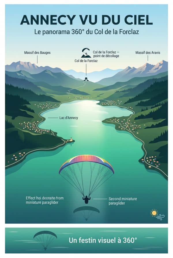 Un panorama à 360° entre lac, montagnes et Col de la Forclaz