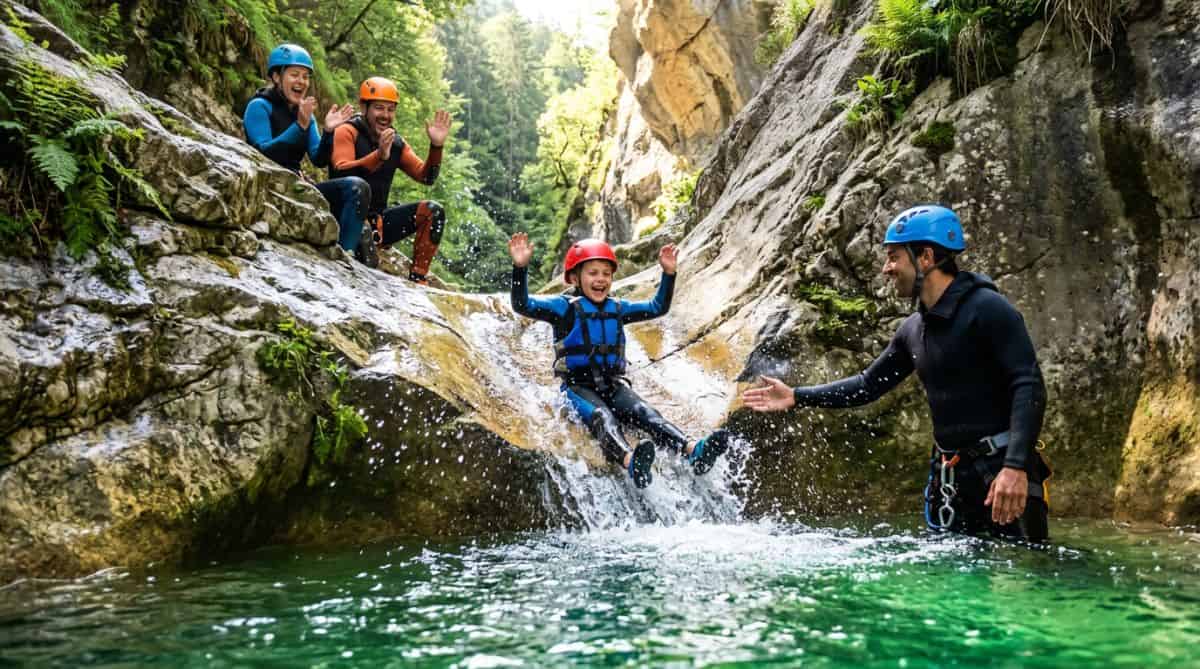 Le canyoning en famille autour d'Annecy